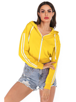 Frauen Hoodie Gelbs mit langen Ärmeln Baumwolle mit Kapuze klassischer Winter Sweatshirt