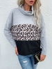 Frauen Hoodie Hellgrau Lange Ärmel Farbblock Paspeln Polyester Mit Kapuze Sweatshirt