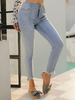 Frauen-Hosen Hellhimmelblau Beiläufiges Konische Fit Denim-Hose