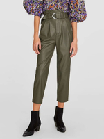 Frauen Hosen Hunter Green Polyester High Rise Taille Gerade Hose