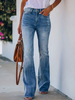 Frauen-Jeans-Hosen-Licht Sky Blue Denim Raised Waist Hose