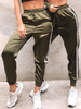 Frauen Joggerhose Gestreifte Kordelzug Elastic Waist Casual Pants