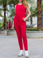Frauen Jumpsuit Jewel Neck Ärmelloser Sommer Jumpsuit