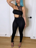 Frauen Jumpsuit Schwarz One Shoulder Ärmelloses; rückenfreies Polyester Tapered Fit Summer One Piece Outfit