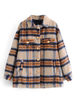 Frauen Kaffee Braune Jacke Turndown Collar Langarm Polyester Hemdjacke