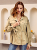 Frauen Kameljacken Turndown Kragen Reißverschluss Casual Field Langarm Jacke