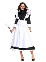 Frauen Karneval Kostüm Kostüme Black Adult Two-Tone Maid Layered Schürze Polyester Feiertagskleid