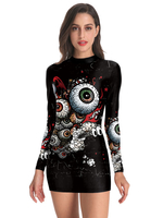 Frauen Karneval Kostüm Kostüme BlackStretch Kleid Polyester Bodycon Feiertage Kostüme