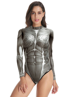 Frauen Karneval Kostüm Kostüme Grau Stretch Jumpsuit Polyester Feiertage Kostüme