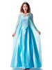 Frauen-Karneval Kostüm-Kostüme Hellhimmelblau Eleganter Mantel Polyester Zwei-Ton-Kleid Urlaub Märchenkostüme