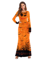 Frauen Karneval Kostüm Kostüme Orange Stretch Kleid Polyester Kleid