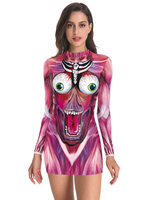 Frauen Karneval Kostüm Kostüme Rose Stretch Kleid Polyester Bodycon Feiertage Kostüme