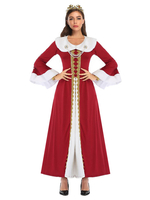 Frauen Karneval Kostüm Kostüme rot zweifarbig elegant geschichtet Polyester Karneval Kostüm Königin Kostüm Urlaub Kleid