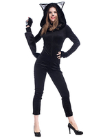 Frauen Karneval Kostüm Kostüme Schwarz Erwachsene zweifarbige lustige Stretch Polyester Urlaub Jumpsuit Feiertage Kostüme