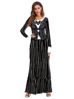 Frauen Karneval Kostüm Kostüme Schwarz Stretch Polyester Karneval Kostüm Kleid