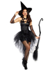 Frauen Karneval Kostüm Kostüme schwarze Hexe zweifarbige sexy geschichteten Hut Polyester Karneval Feiertagskleid