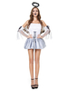 Frauen Karneval Kostüm Kostüme Weiß Erwachsene Kunstwerk Retro Layered Wings Kopfbedeckung Polyester Karneval Kostüm Kleid