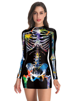 Frauen Karneval KostümCostumes Schwarz Stretch Kleid Polyester Bodycon Feiertage Kostüme