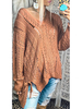 Frauen Khaki Pullover ausgeschnitten V-Ausschnitt Langarm Unregelmäßige Acrylpullover