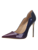 Frauen Kleid Schuhe Lila Spitze Zehen Stiletto Absatz Slip On Pumps High Heels