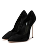 Frauen Kleid Schuhe Wildleder Spitz Stöckelschuh Party Schuhe Schwarz High Heels