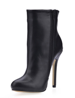 Frauen Knöchel Stiefel 2020 Schwarz Spitz Zehe Zip Oben Hoch Absatz Stiefels