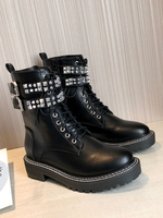 Frauen Knöchel Stiefel schwarz PU-Leder-runde Zehe 1.4\