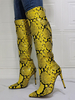 Frauen Kniehohe Stiefel Python Spitz Stiletto Heel Sexy Heel Stiefel