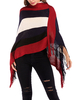 Frauen Knit Poncho Geometrische Jewel Ausschnitt Langarm Cape Coat
