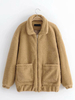 Frauen Kunstpelz Mäntel Langarm Casual Turndown Kragen Kamel Teddy Jacke