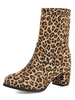 Frauen Kurze Stiefel Leopard Chunky Heel 2 "Winter Booties