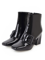 Frauen Lackleder Karree 2;8 "Blockabsatz Stiefeletten