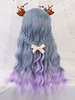 Frauen lange Perücke Baby Blue Curly Rayon Bohemian Tousled lange synthetische Perücken