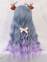 Frauen lange Perücke Baby Blue Curly Rayon Bohemian Tousled lange synthetische Perücken