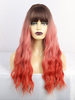Frauen lange Perücke Coral Curly Rayon Chic Tousled lange synthetische Perücken