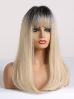 Frauen Lange Perücke gerade Layered synthetische Perücken mit Pony