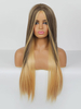 Frauen lange Perücke Golden Center Parting Hitzebeständige Faser Bohemian Tousled Long Synthetic Perücken
