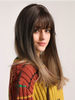 Frauen lange Perücke hellbraune Bobs Hitzebeständige Faser Feminine Tousled Medium Synthetic Perücken