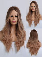 Frauen lange Perücke Licht Gold Curly Rayon europäischen Stil zerzaust lange synthetische Perücken