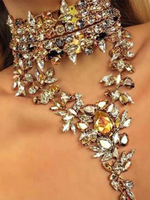 Frauen Lariat Y Halskette Kristall Gürtel Schmuck Anzug