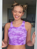 Frauen lila Cami Top U-Ausschnitt Polyester rückenfrei Casual Tie Dye Camis