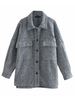 Frauen maßgeschneiderte Jacke Turndown Kragen Front Button Casual Street Wear Graue Jacke