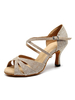 Frauen Maßgeschneiderte Latin Dance Schuhe Light Gold Ballroom Dance Schuhe