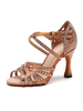 Frauen Maßgeschneiderte Latin Dance Schuhe Satin Open Toe Luxus Strass Ballroom Dance Schuhe