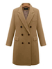Frauen Mantel Khaki Turndown Kragen Langarm Zweireiher Wintermäntel