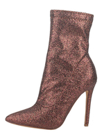 Frauen Metallic Stiefeletten Pointed Toe High Heel Sexy Stiefeletten