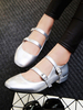 Frauen Mid Low Heels Round Toe Silber Fantastic Pumps Heels Schuhe