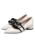 Frauen Mid-Low Heels Vintage Spitz Zylinder Ferse Mary Jane Pumps