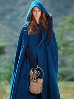 Frauen mit Kapuze Cape Mantel halbe Hülse übergroßen Poncho Coat