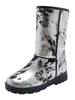 Frauen-mittlere Waden-Stiefel-metallische flache Schnee-Stiefel für Winter